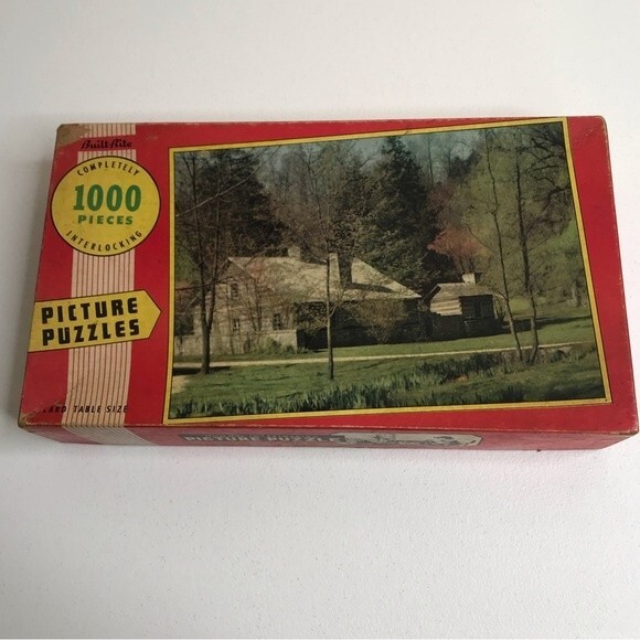 Vintage Picture Puzzle Built Rite 1000 Piece Homestead Warren Paper Product - Picture 1 of 7